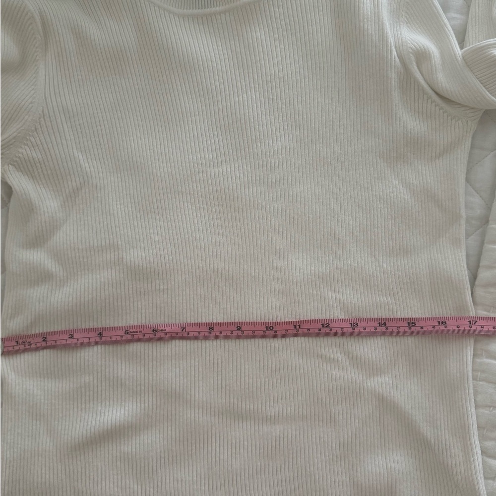 Halogen Womens Ribbed White Sweater L Long Sleeve Round Neck Soft Blend Fabric - Picture 15 of 16